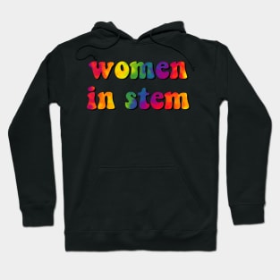 Women in STEM retro rainbow Hoodie